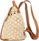 Women's Fashion, Natural Beige Crochet Woven Small Backpack