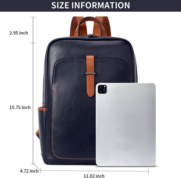 Vegan Leather Laptop Backpack for Women 15.6 inch Computer Backpack